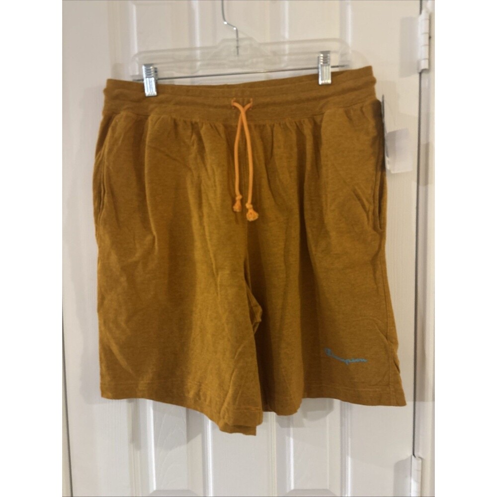 Champion Men's 9-Inch Classic Jersey Cotton Shorts Orange XL